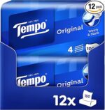 (Erstbestellungsrabatt) Tempo Original Papiertaschentücher – Vorteilspackung – 12 Boxen à 60 Blatt – Extra starke und weiche Papiertücher, maschinenwaschbar