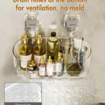 🎅Weihnachtsvorverkauf🎁No-Drill Badezimmer Saug-Aufbewahrungsbox - große Kapazität & starke Tragfähigkeit-(Transparent+Drainagematte)